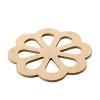 Flower-shaped bamboo coaster