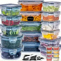 24-piece Kit Dishes, Set of Insoluble Kitchen Storage Boxes, Food Dishes With Sealed lid, Fruit, Vegetables, Refreshments, Transparent, Kitchen Storage Needs