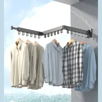 Moderní sušák na prádlo: Elegantní design, hliník, skládací, na zeď