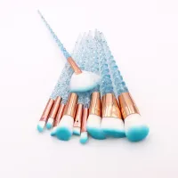 Luxury set of cosmetic brushes with handle in the appearance of unicorn corner - more colors