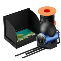 Caméra sous-marine avec écran LCD de 4,3 pouces - Caméra étanche IPS 1080P avec vision nocturne, Détecteur de poissons pour pêcheurs avec câble vidéo de 20 mètres