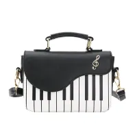 Piano Music Notes Wallet - príležitostná kožená kabelka cez rameno