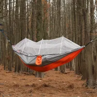 Anti-cottage double hammock with mosquito net for outdoor camping and home use