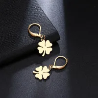 Beautiful stylish modern earrings with pattern of quadruple