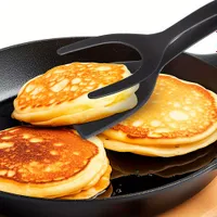 1 bucată clește și spatulă 2 în 1 din nylon - lopată de bucătărie multifuncțională antiaderentă pentru pește, french toast, omlete și întoarcerea ouălor