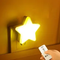 Star-shaped night light for socket