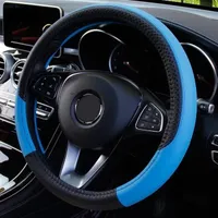 Leather steering wheel cover