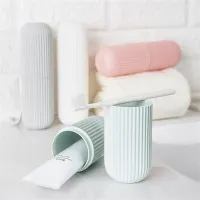 Portable toothpaste holder and toothbrush with protective case