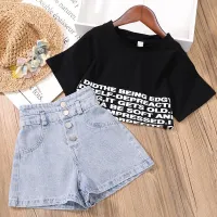 Ensemble de shorts en jean et top pour fille