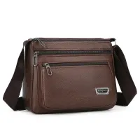 Men's leather briefcase with retro design