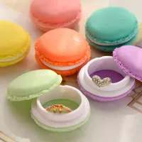 Cutie colorată pentru macarons, cutie pentru bijuterii de tip macaron, suport pentru cercei și coliere, cutie pentru macarons drăguțe pentru pastile, cutie pentru obiecte mici, cutie multifuncțională mică pentru bijuterii de masă, cutie mică de cadou