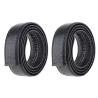 Men's black fixed belt without buckle - 2 pieces