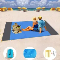 Couverture de plage compacte et imperméable 2x2.1m - Tapis de pique-nique pliable et portable