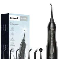 Irigator oral portabil cu 3 moduri Duș oral rezistent la apă cu rezervor de 300 ml Curățitor electric pentru spațiile interdentare cu capete de schimb IPX7 15,2 x 5 cm