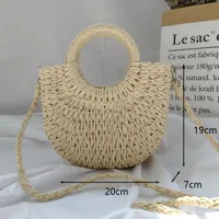 Women's straw beach bag