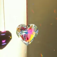 Crystal suncatcher in heart shape - rainbow decoration