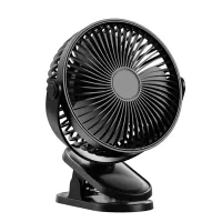 Portable camping fan with oscillating LED light