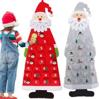 Felt hanging Advent calendar - Santa with pockets