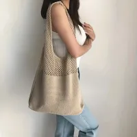 Knitted shopping bag for women - minimalist and universal design for everyday use