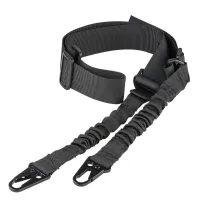 Two-point rifle strap with length adjustment The rifle strap with metal hook Tactical shoulder strap