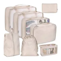 Set of 8 large-capacity organizational bags for clear luggage