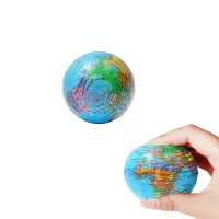 Ball shaped antistress toy printed with globe