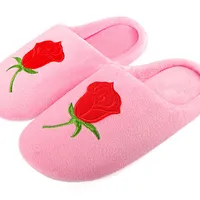 Women's home slippers with roses