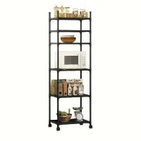 Practical shelves with wheels for easy storage - 6 adjustable floors, durable construction, modern design