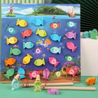 Children's Learning Wood Game Magnetic Fishing