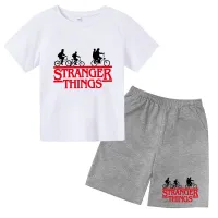 Sports set for kids with Stranger Things print - shorts + t-shirt