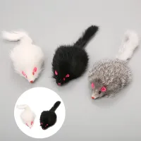 Jucărie șoricel cu blană lungă pentru pisici
