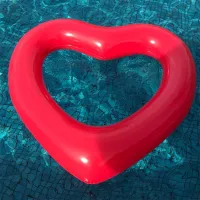 Stylish inflatable circle in the shape of a heart