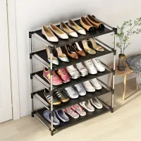 Regál na boty - jednoduchý, víceúrovňový, stojící na podlaze - pro domácnost a ložnici