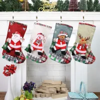 4 bucăți de ciorapi de Crăciun eleganți pentru brad și casă
