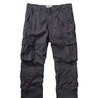 Male casual cargo pants with 8 pockets - military camouflage, comfortable for work and leisure