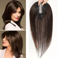 Hair replacement for women with thin hair - Natural volume without bangs, premium Remy hair on lace base - Elegant supplement