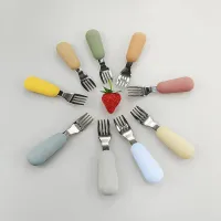 Set of teaspoons and forks for infants made of stainless steel - children's utensils