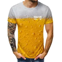 Men's T-shirt with 3D print for beer lovers