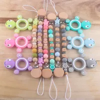 Baby cute silicone teether on clip