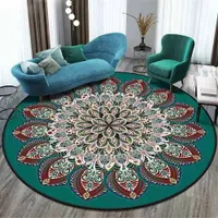 Round carpet in bohemian style