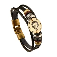 Unisex stylish leather bracelet by sign