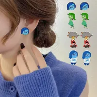 Pendientes de dibujos animados adorables con motivos de personajes favoritos de la película 'Intensamente 2 - Inside Out 2'