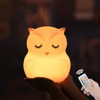Silikonowe nocne światło LED - Owl