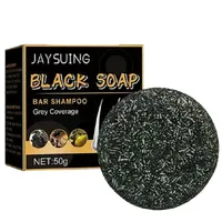 Solid shampoo for darkening hair Color rigid shampoo for hair Soap black shampoo for covering grey 50 g