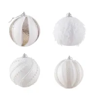 Christmas balls white 4 pcs G3097