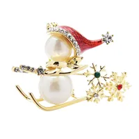 Snowman's Christmas brooch