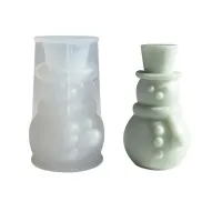 Moule en silicone pour bougies de Noël - bonhomme de neige 7,1 x 4,4 cm