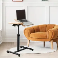 Hammer and swivel wooden table for laptop with adjustable height