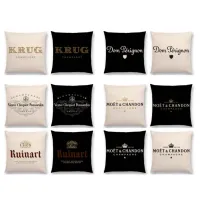 Party pillowcase with the name of the most popular champagne