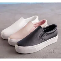 Women's leather summer slip on shoes